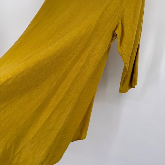 Pure Match Womens  chartreuse Tunic Top  3/4 Sleeves size large linen lagenlook - Picture 15 of 15